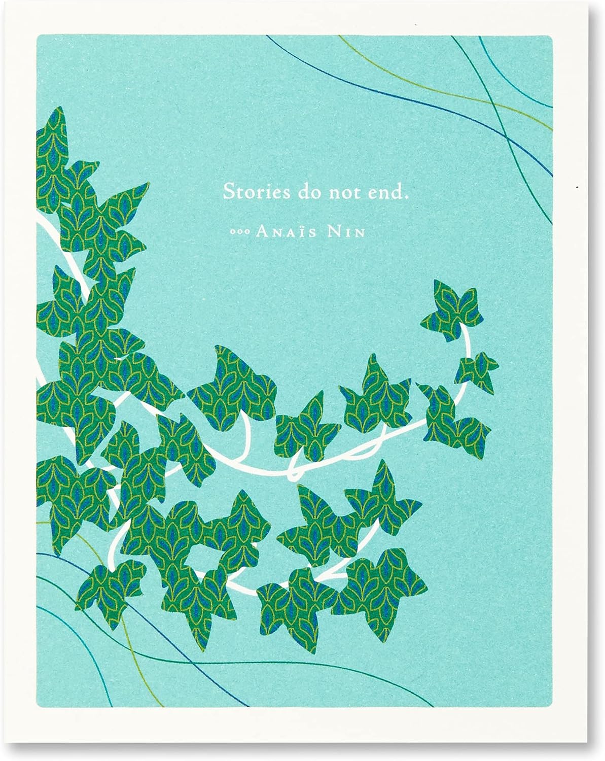 Compendium Positively Green 4-Pack of Sympathy Cards – Stories do not end (Four Cards Total, One Design, with Envelopes)