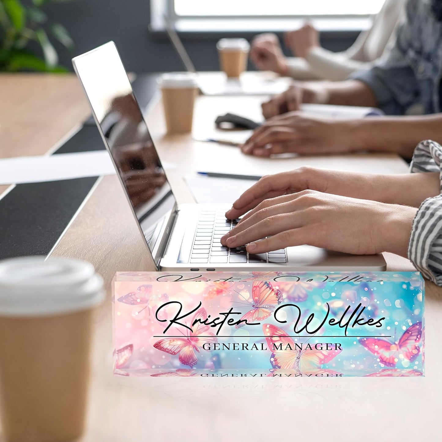 Name Plate for Desk, Desk Name Plate Personalized, Office Desk Decor for Women Men, Acrylic Desk Accessories Employee Appreciation Gifts The Office Gifts for Boss, Manager, Teacher