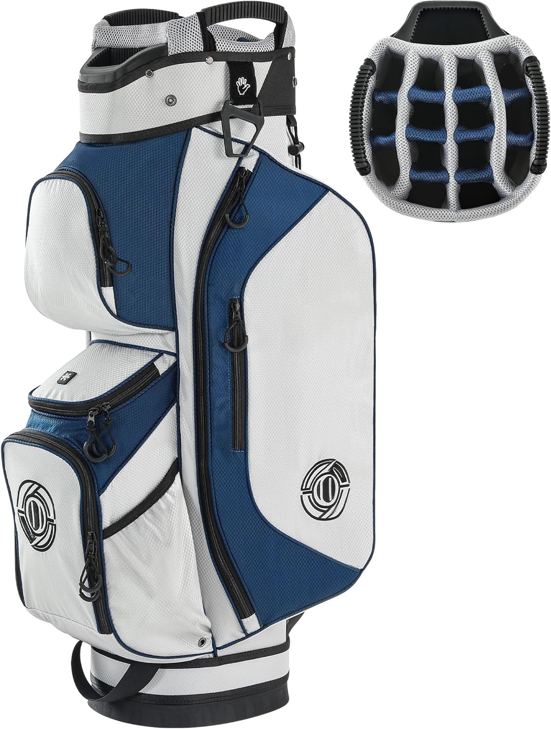 Golf Cart Bag, 15 Way Top Lightweight Golf Bag, Golf Club Cart Bags for Men Women with Full-Length Dividers, Dedicated Putter Well, Rain Cover Black and Red