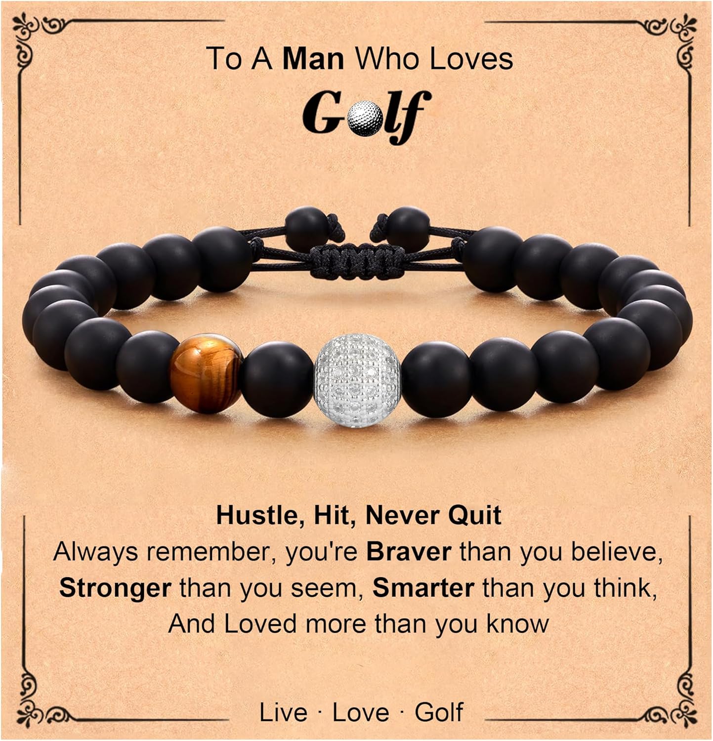 C-leen Golf Gifts Bracelet for Men Dad Lovers Him, Golf Accessories Stuff Bracelet for Man Dad Lovers Him Gifts