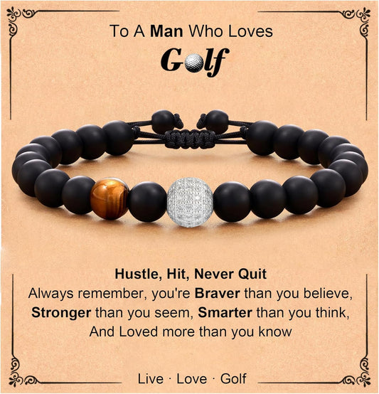 C-leen Golf Gifts Bracelet for Men Dad Lovers Him, Golf Accessories Stuff Bracelet for Man Dad Lovers Him Gifts