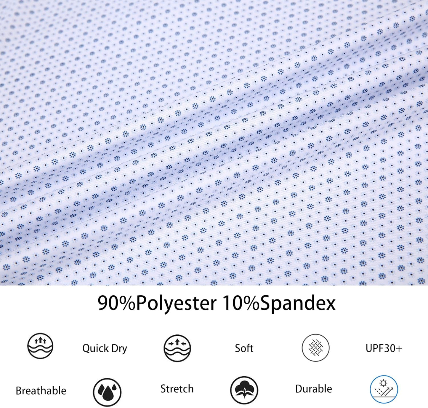 Alex Vando Mens Golf Shirt Moisture Wicking Classic Print Golf Shirts for Men