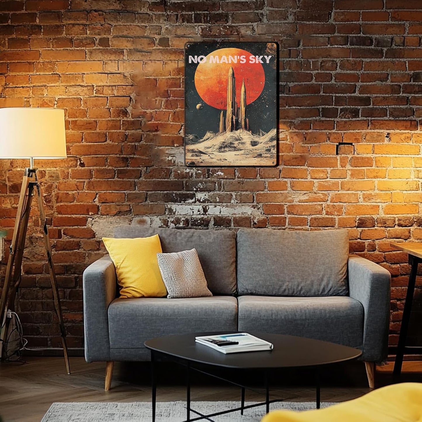 Vintage Wall Decor Metal Tin Plaque No Mans Sky Decoration Public Sign Poster Iron Painting Wall Decor Poster Wall Art Nostalgic Tin Sign for Home Cofe Kitchen Pub Bar 12x16 Inch