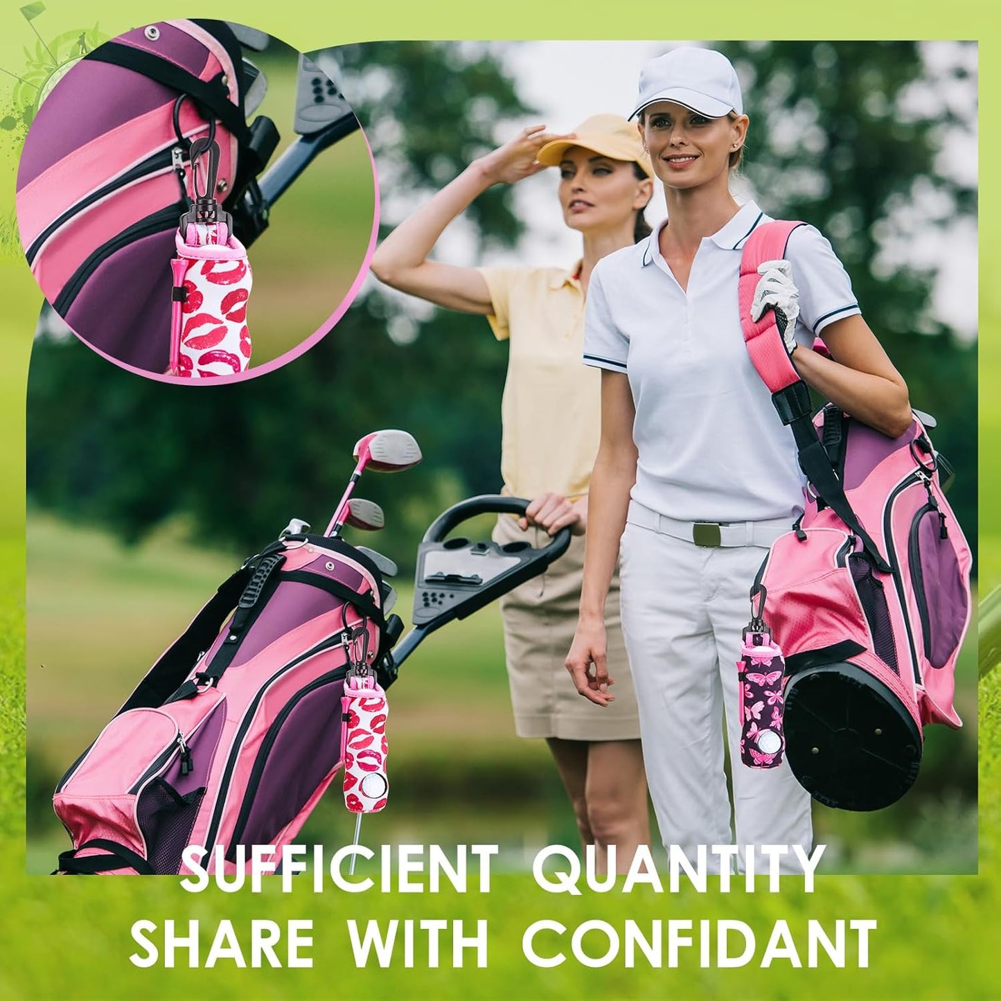 WILLBOND 12 Pcs Golf Ball Tee Holder Neoprene Pouch Golf Ball Carry Bag Multicolor Portable Accessories for Man Woman