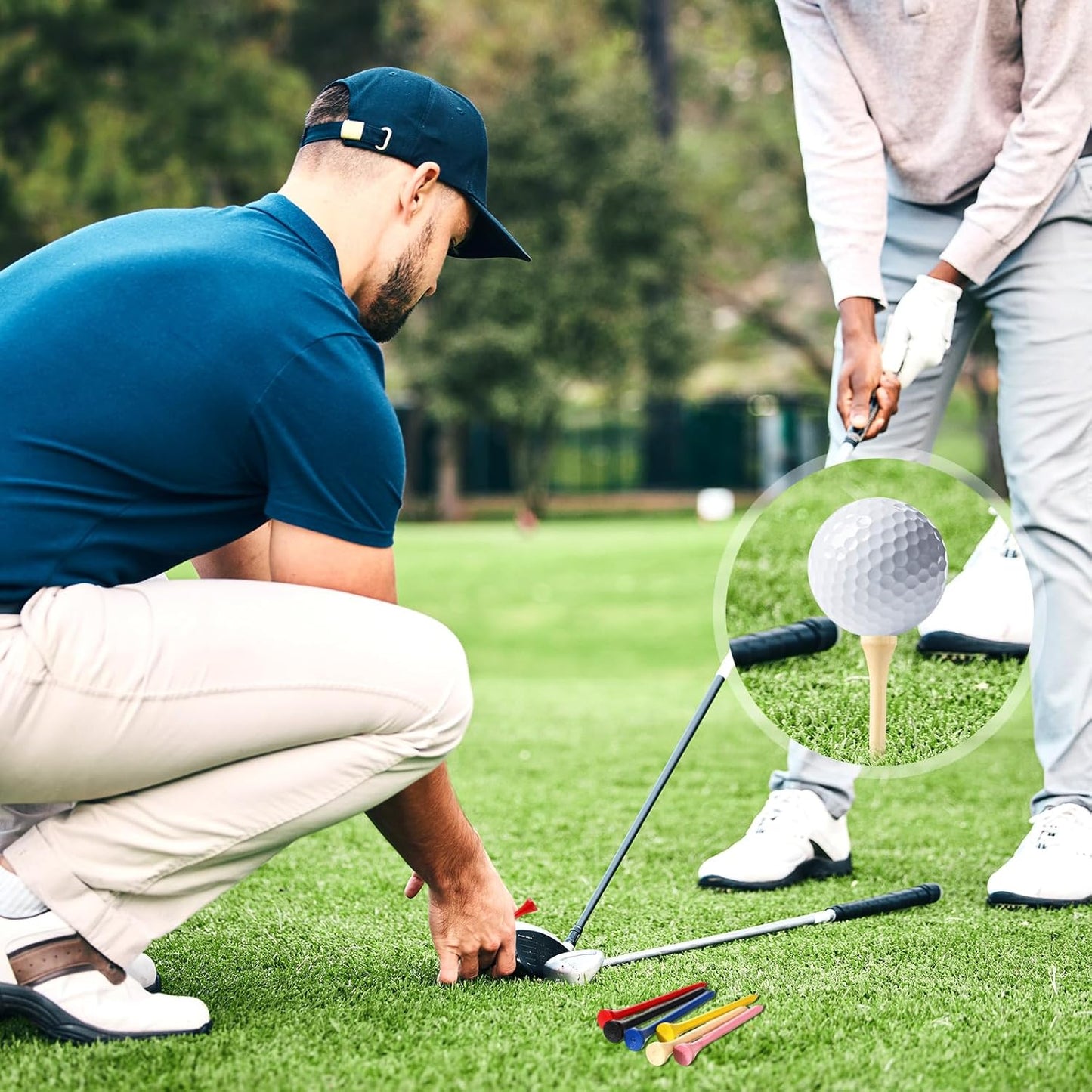 Mudder 2000 Pcs Bamboo Golf Tees Bulk Professional Golf Tees Reduce Friction Side Spin for Club Men Women Kids Accessories