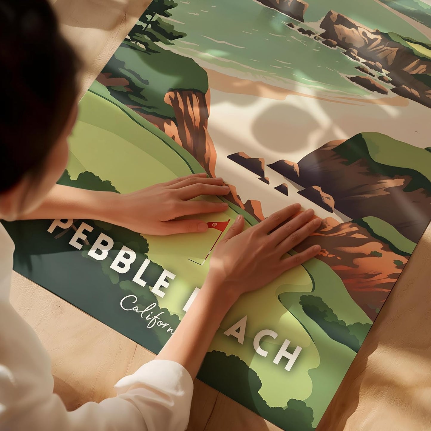 Golf Course Premium Giclee Fine Art Prints - Augusta, Pebble Beach, Pinehurst, Golf Course Posters, Golf Wall Art, Aesthetic Poster for Home Office Decor, Ready to Frame