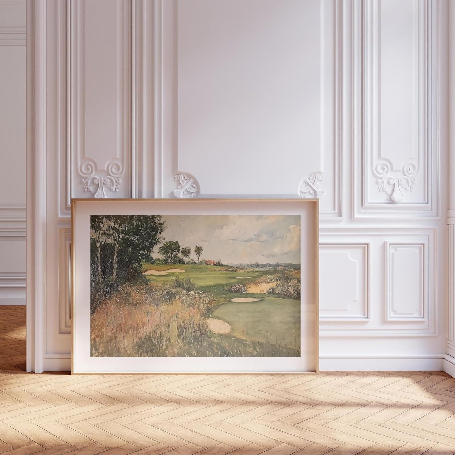 Vintage Golf Course Premium Giclee Fine Art Prints - Antique Style Golf Course Painting Posters, Golf Wall Art, Aesthetic Golfing Poster for Home Office Decor, Ready to Frame