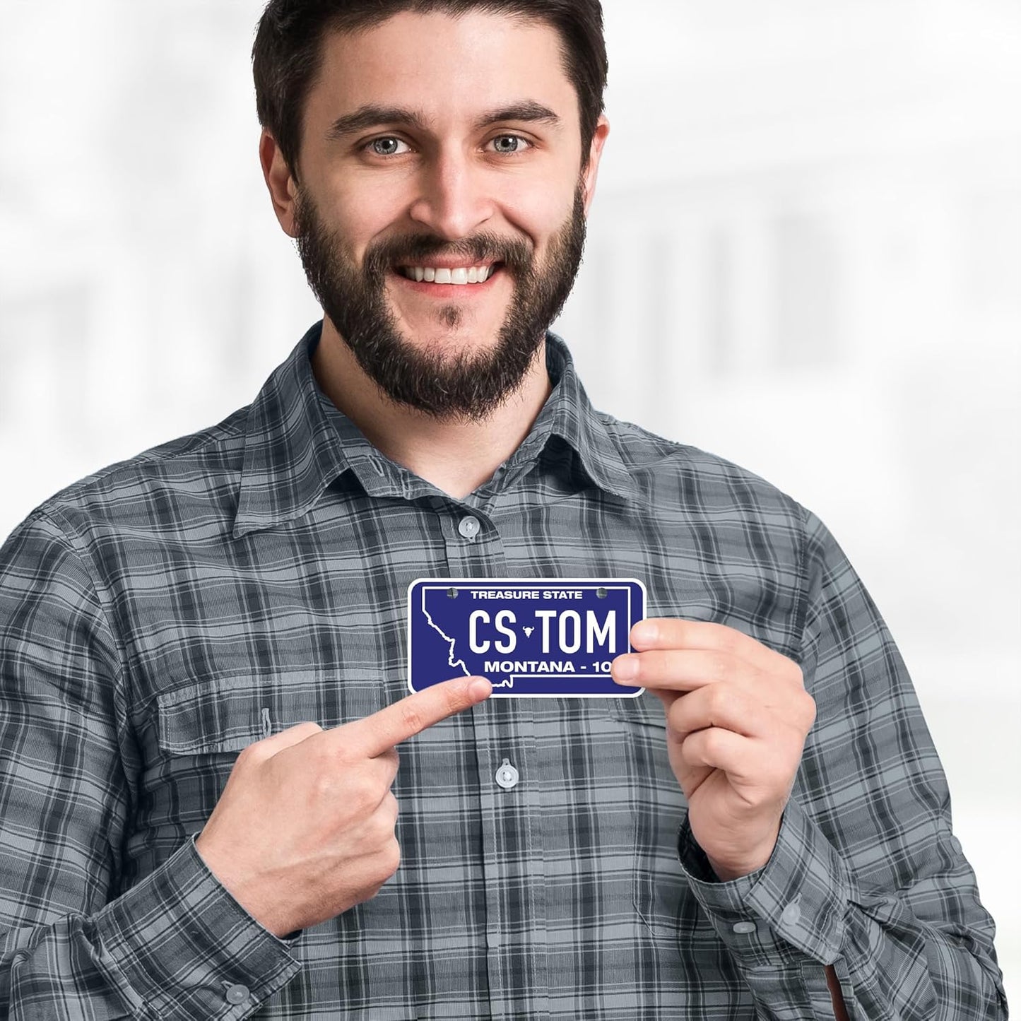 Mini License Plates, Personalized License Plates, Custom for Car, Bikes, ATV, Kids Car, Golf Cart, Jeep, 2x4 Inch, Rust-Free Fade Resistant Aluminum, USA Made by My Sign Center (Montana)