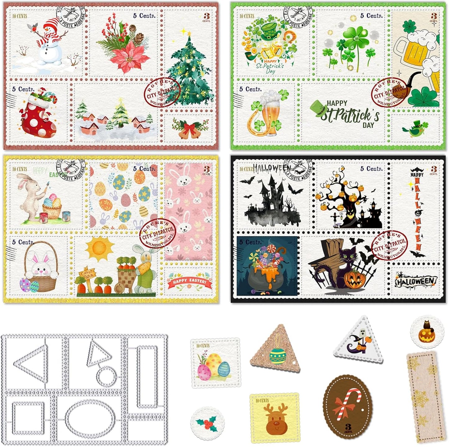 Estivaux Rectangles Labels Banner Die Cuts for Card Making, Words Tab Note Cutting Dies Card Frame Dies Stencils Embossing Template for Scrapbooking DIY Cards Album Crafts Supplies