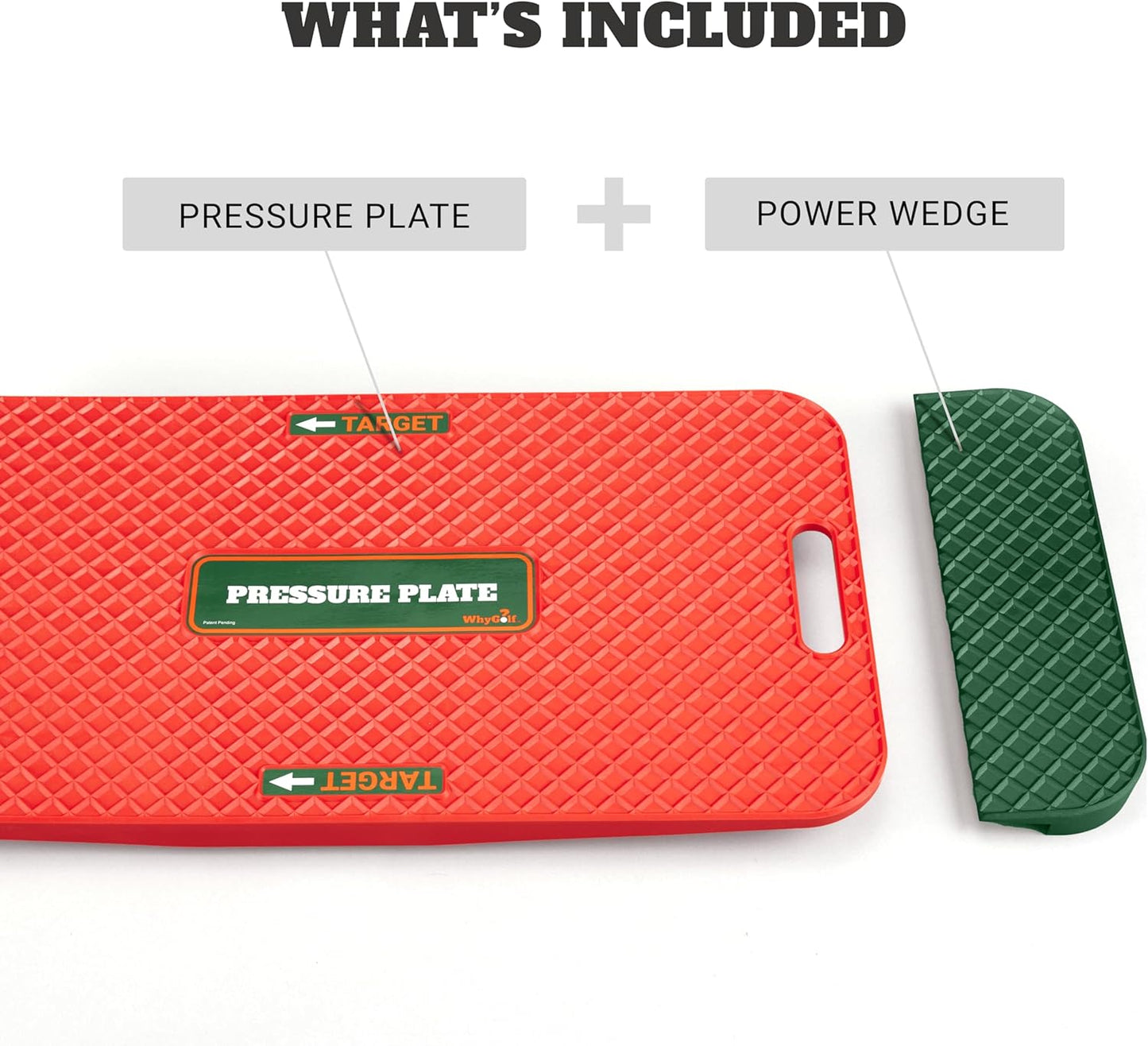 WHYGOLF Swing Trainer Pressure Plate with Power Wedge – Improve Weight Shift, Balance & Accuracy – Golf Training Aid for Increased Power & Control – Teaching Tool for Club Practice & Drills