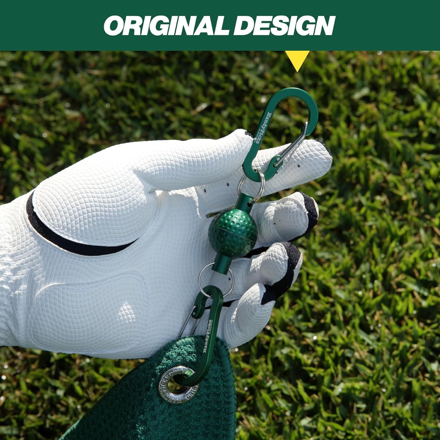 Handy Picks Magnetic Clip for Golf Towels, Original Mini Golf Ball Design, Industrial Neodymium Magnet for Strong Hold to Cart or Clubs, Essential Golf Accessory for Golf Lovers