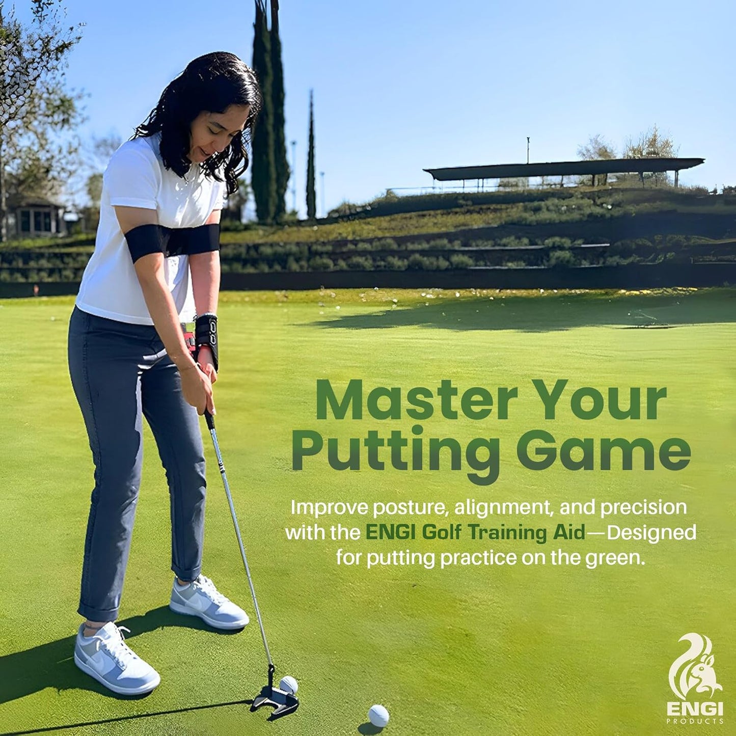 ENGI Golf Training Aid Kit to Improve Posture, Accuracy & Wrist Angle - Includes Golf Wrist Training Aid and Golf Swing Training Aid