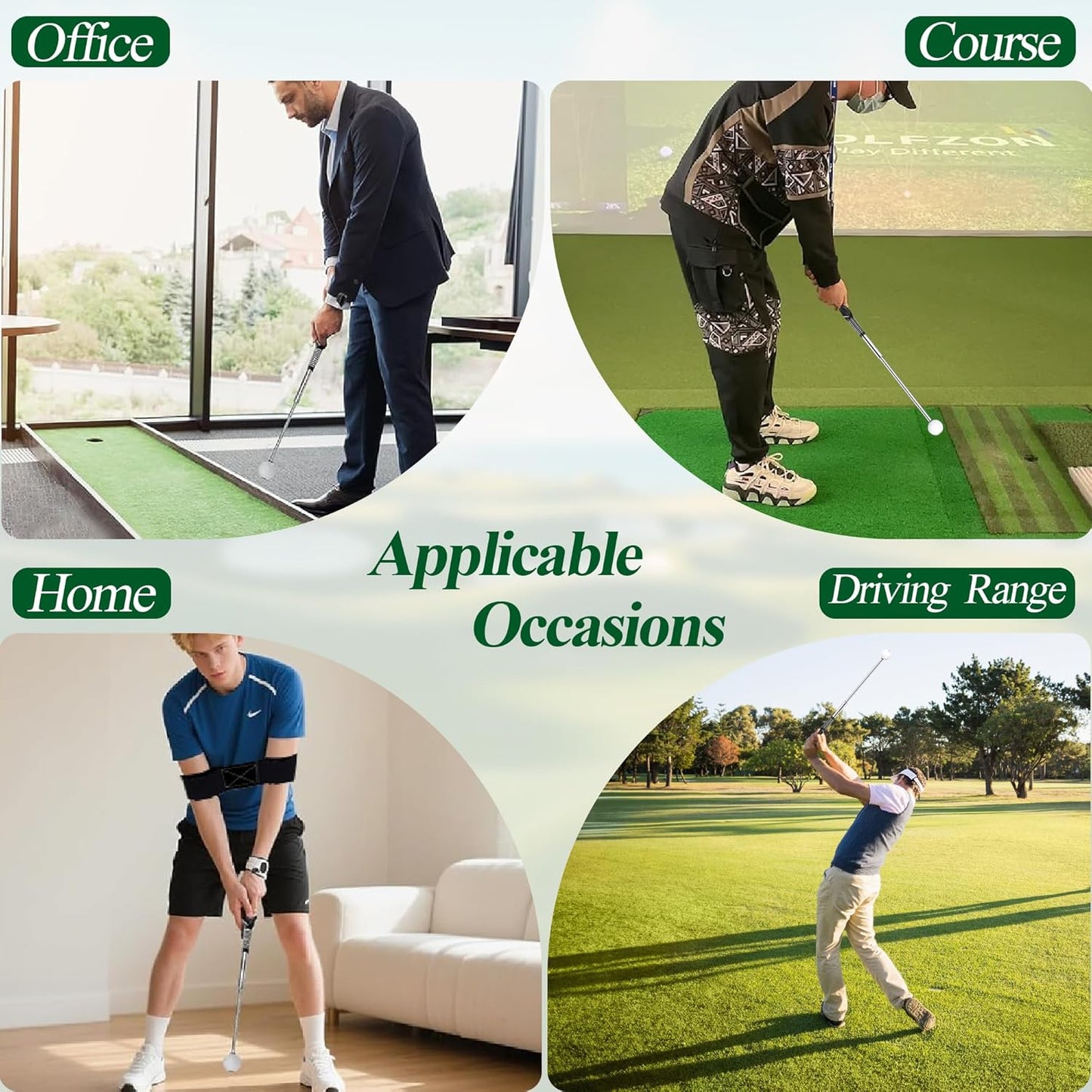 Retractable Golf Swing Training Aid, Portable Golf Swing Trainer for Warm Up Right-Handed Click Stick Golf Grip Trainer with Rhythm Click Sound, Golf Accessories for Beginners, Indoor Outdoor Practice