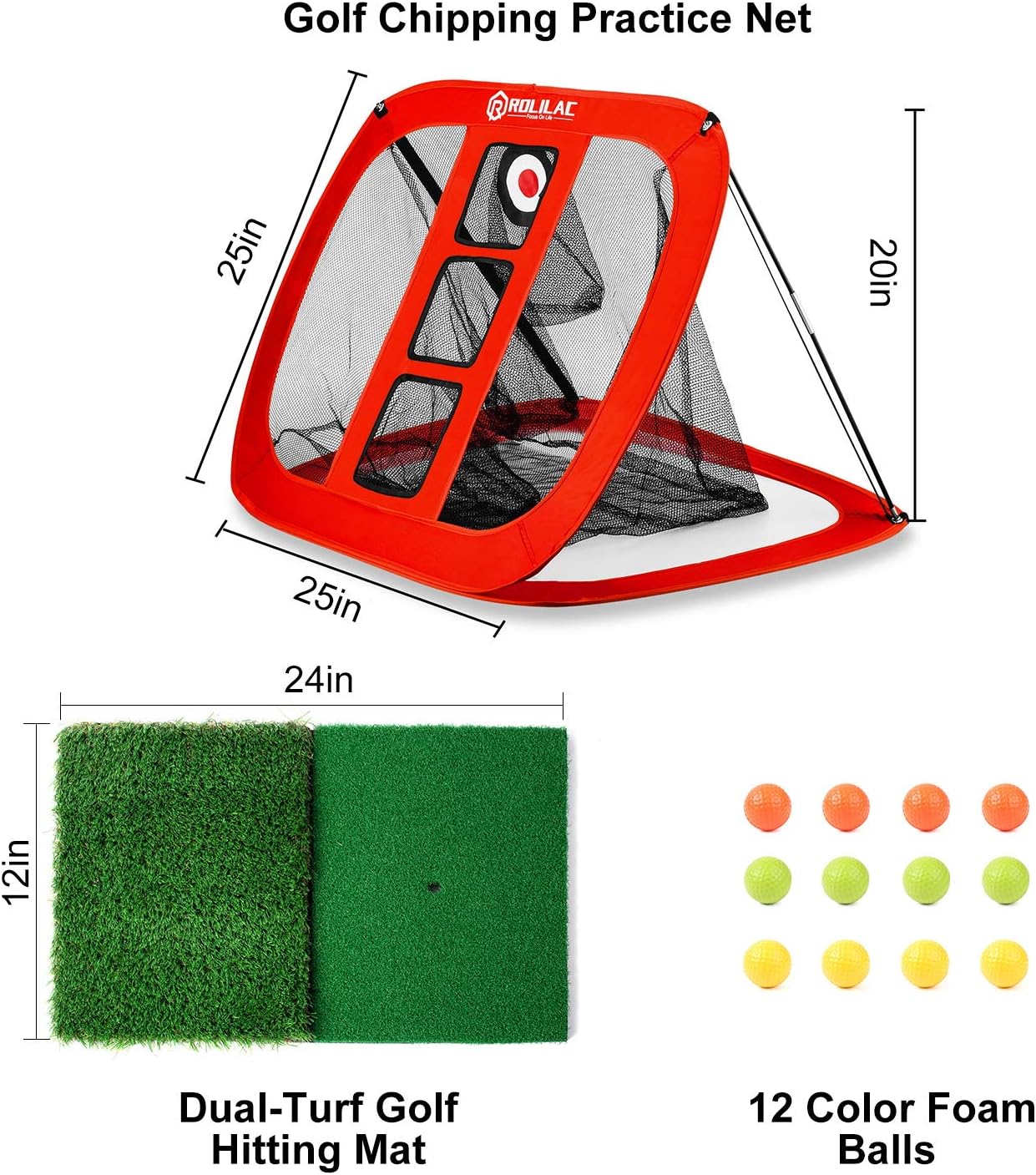 Pop Up Golf Chipping Net - Indoor/Outdoor Golfing Target Accessories for Backyard Accuracy and Swing Practice - Gifts for Men, Dad, Husband, Women, Kid, Golfers