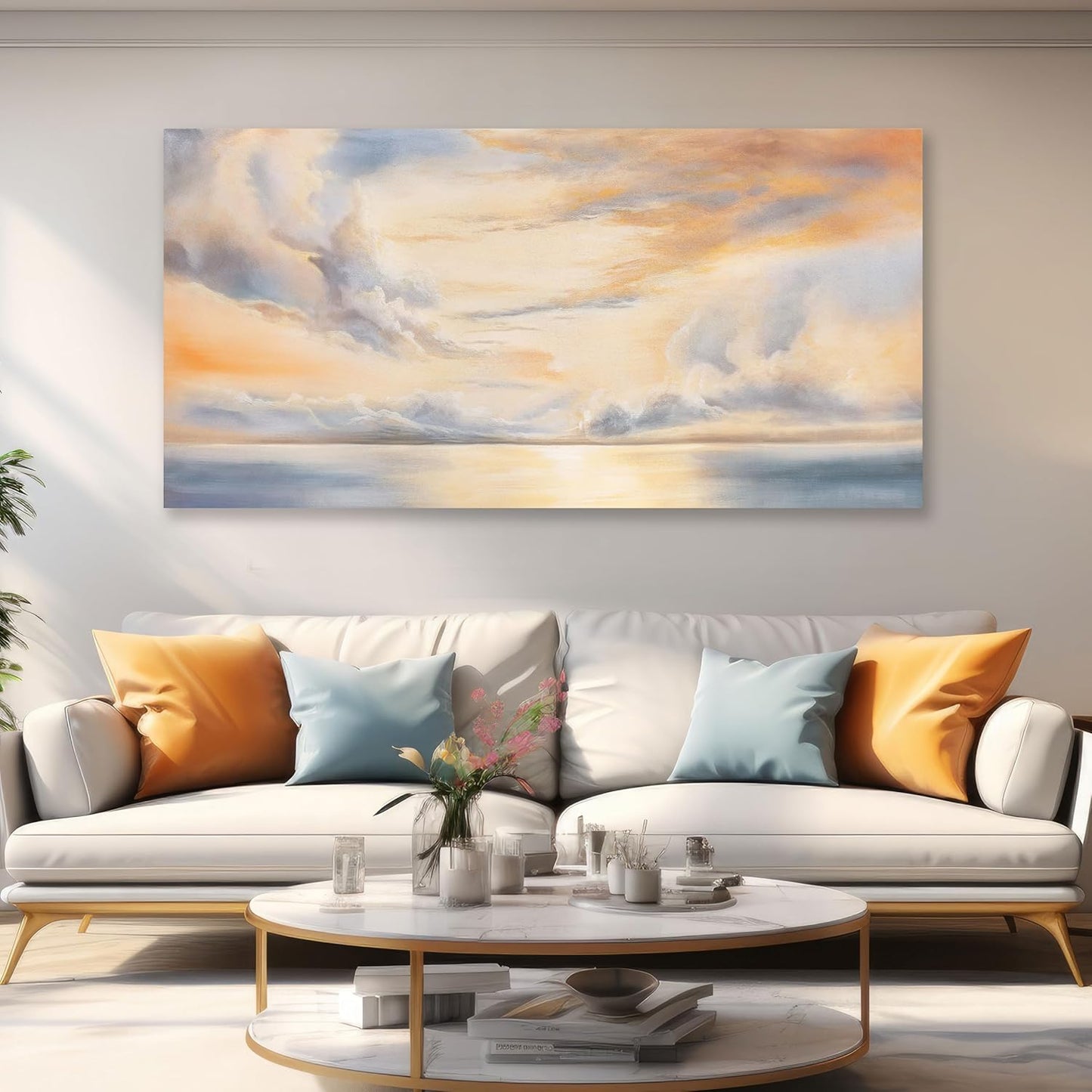 Glvzygy Abstract Wall Art Nature Scenery Wall Decor Sky Clouds Sunset Prints Canvas Painting Wall Decor Artwork for Home Room Bathroom Living and Office Home Decor Wall 40"x20"