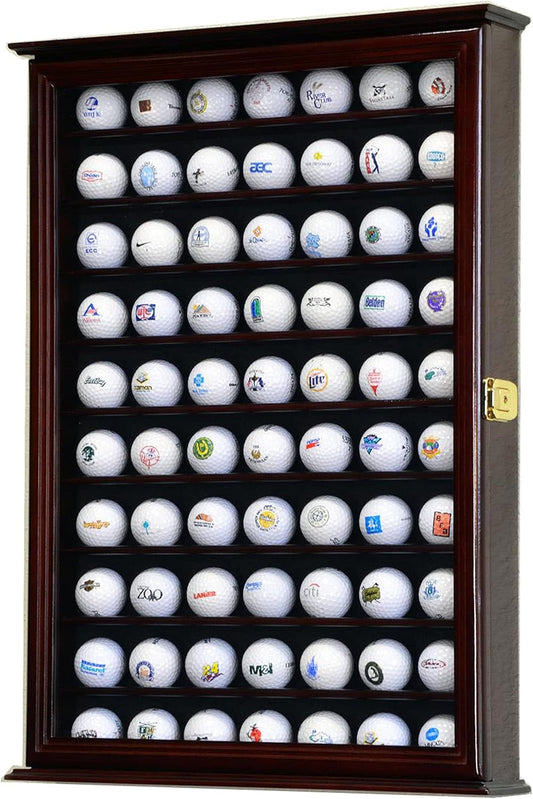 70 Golf Ball Display Case Cabinet (Cherry)