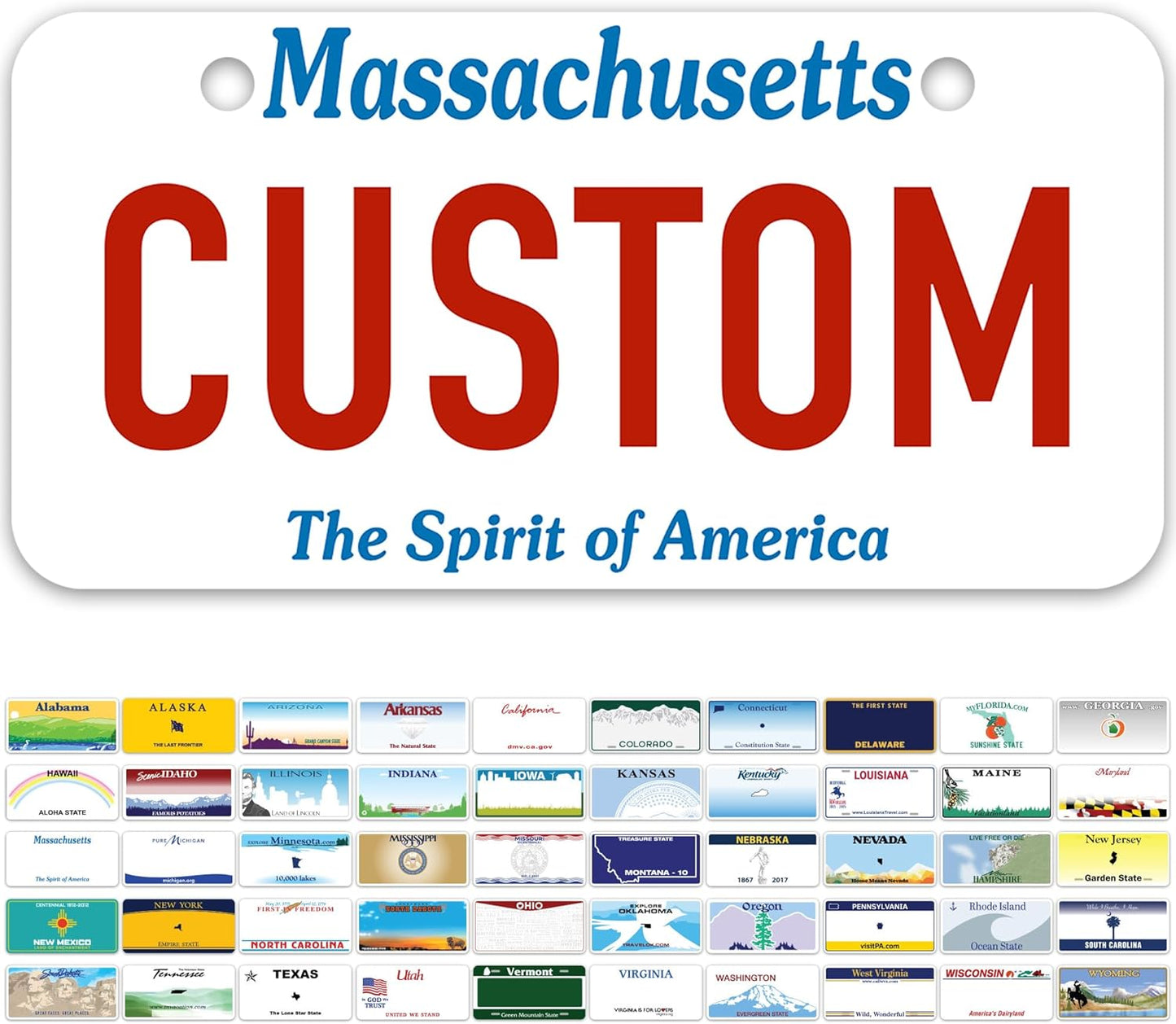 Mini License Plates, Personalized License Plates, Custom for Car, Bikes, ATV, Kids Car, Golf Cart, Jeep, 2x4 Inch, Rust-Free Fade Resistant Aluminum, USA Made by My Sign Center (Massachusetts)