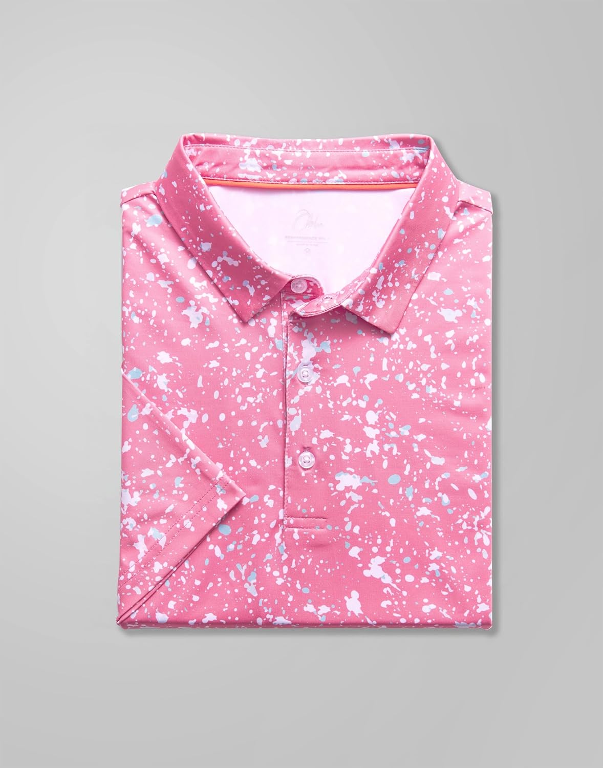 Obla Mens Golf Polo Shirts Short Sleeve Dry Fit Performance Moisture Wicking Casual Print Collared Golf Shirts for Men