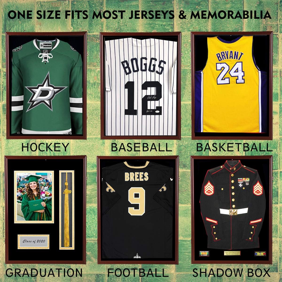 Jersey Display Frame Case Large Frames Shadow Box Lockable with UV Protection Acrylic Hanger and Wall Mount Option for Baseball Basketball Football Soccer Hockey Sport Shirt