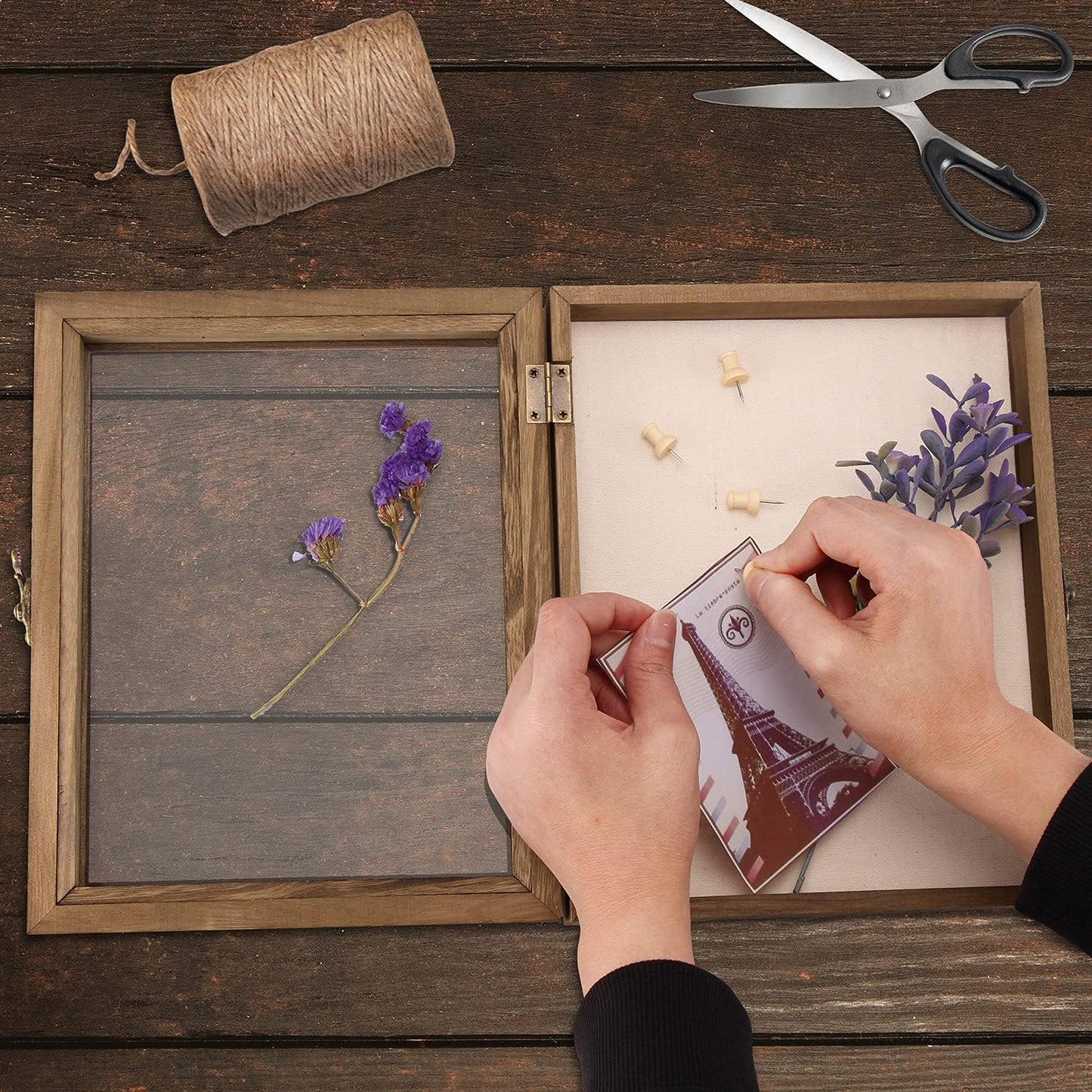 TJ.MOREE Shadow Box Frame 8 x 10 Shadowbox Display Case Picture Frame with Linen Back Memorabilia Bouquet Medals Military Photos Memory Box