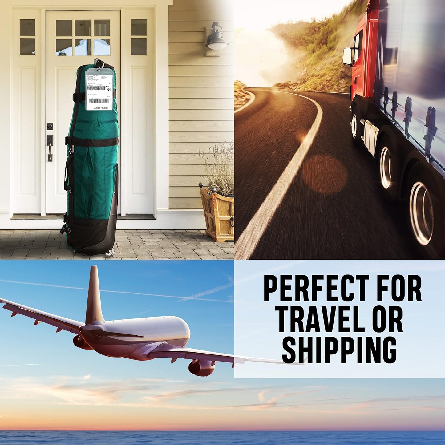 Golf Luggage Tag - Set of 2 Bag Tags Set Extra Large 9" x 6" - Plastic Waterproof Zipper Pouch - PVC Baggage Tag Sleeve for Travel & Shipping Golf Bag - Sealable Personalized Ship Sticks Insert