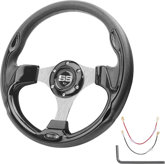Golf Cart Steering wheel for EZGO YAMAHA and Club Car Precedent Most Golf carts Black