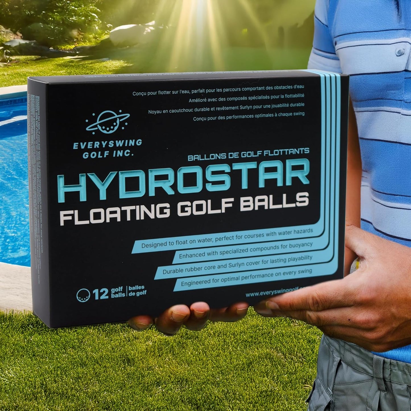 HydroStar Floating Golf Balls – Lightweight Golf Balls for Water Hazards & Pool Practice - Golf Balls That Float in Water