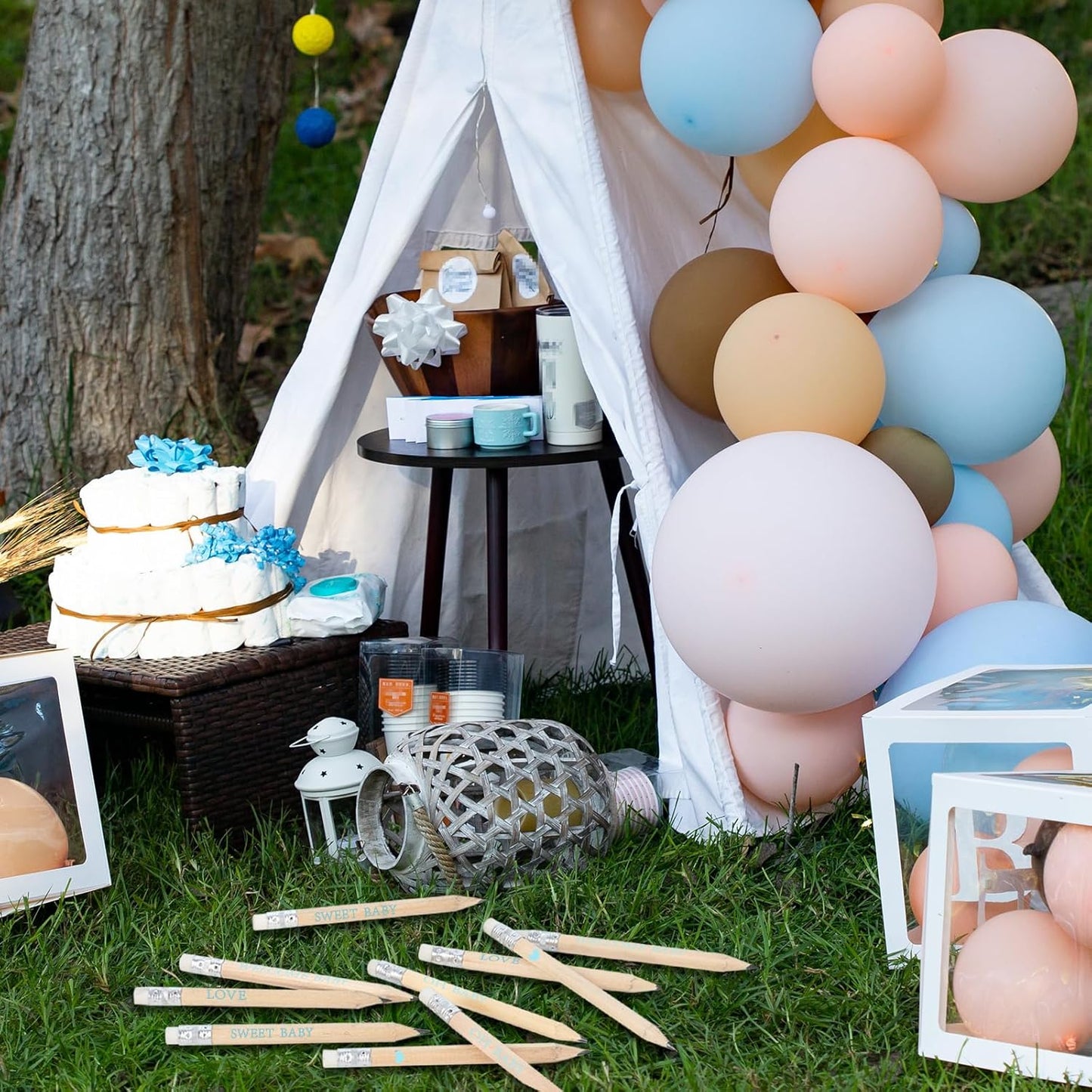 100 Sets Blue Baby Shower Pencils Gifts Bulk for Guest Golf Half Pencils Baby Shower Game Sharpened Mini Pencil with Eraser It's A Boy Gender Reveal Party Favors