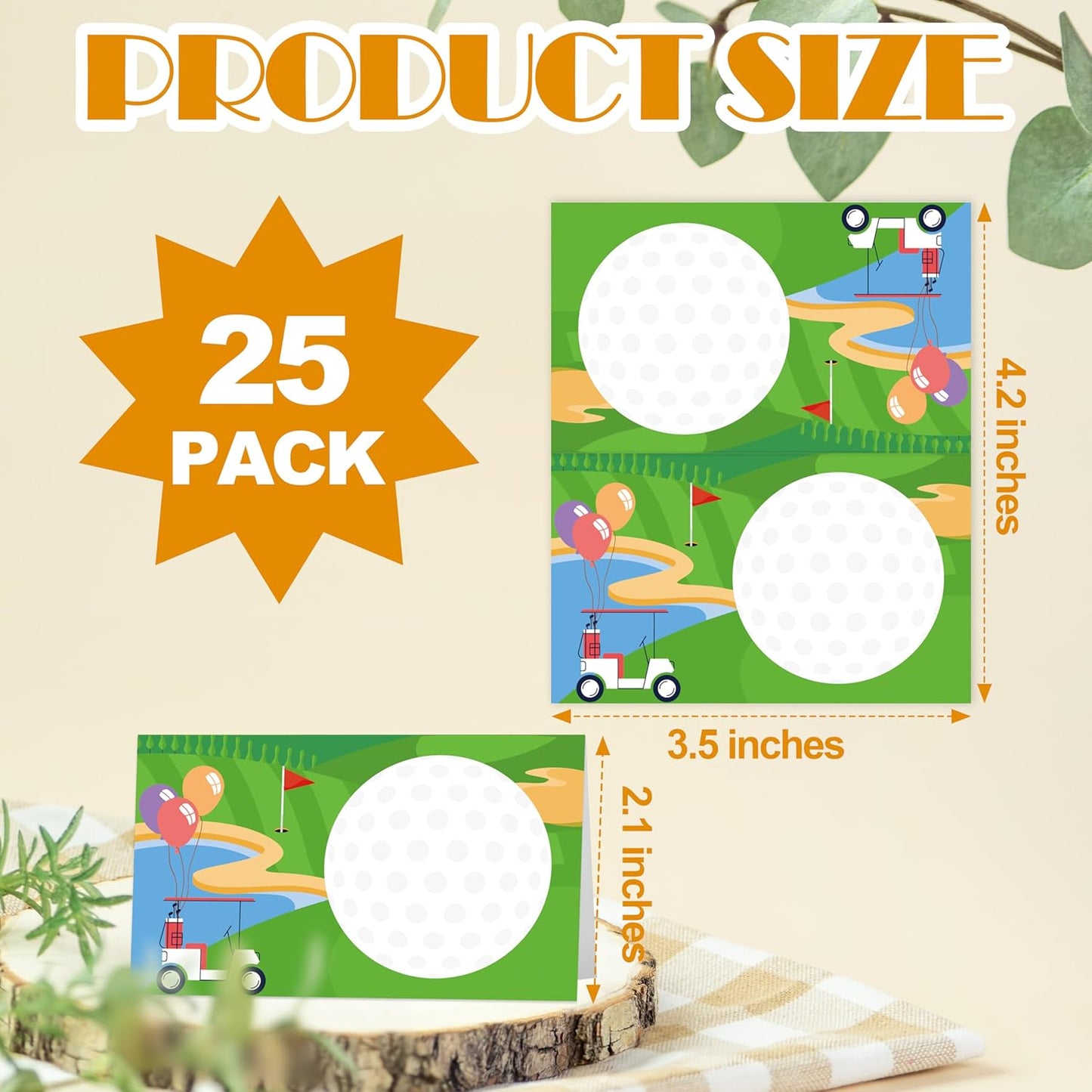 Golf Place Cards, Hole in One Table Place Cards For Table Setting, Sports Themed Name Cards For Birthday Party Baby Shower Golf Party, 25 Cards Included -03