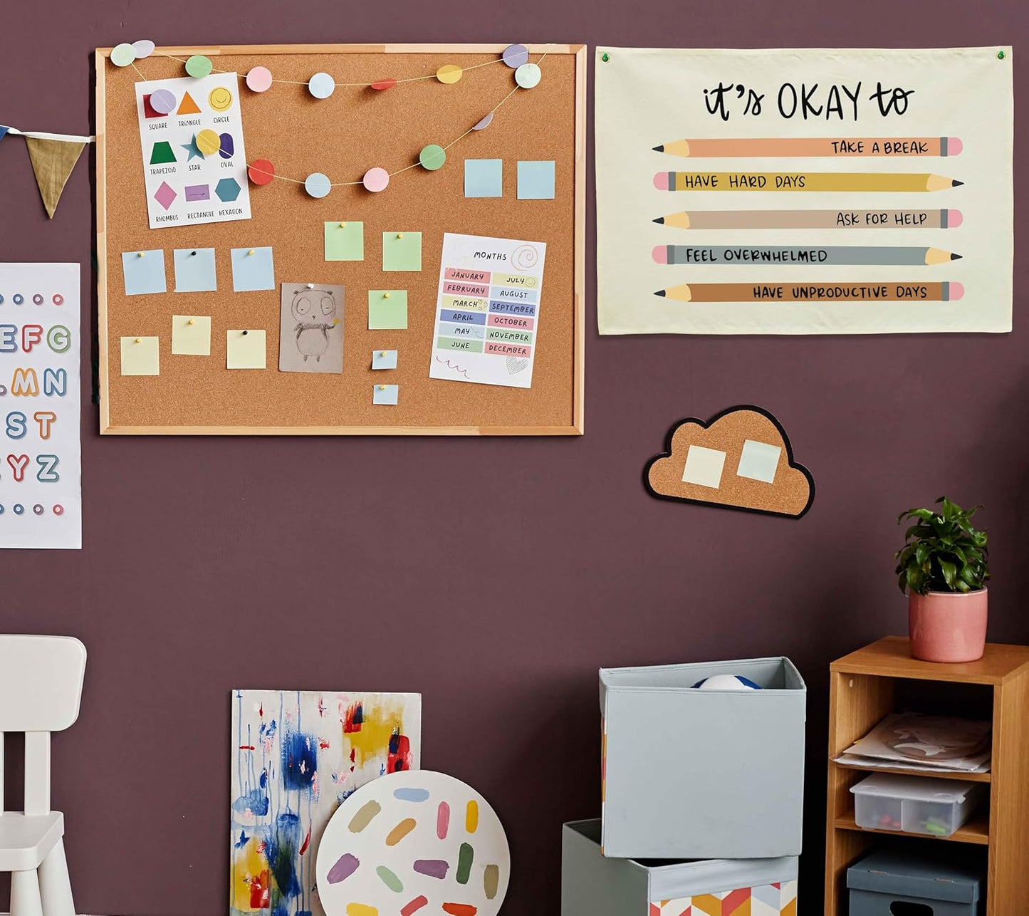 Classroom Wall Poster-Classroom Decor-Teacher Gift-Nursery Decoration-Hanging Rectangle Banner Flag Wall Decor-Positive Affirmation Growth Quote-It Is Okay to Take a Break-28.5"L×20"W