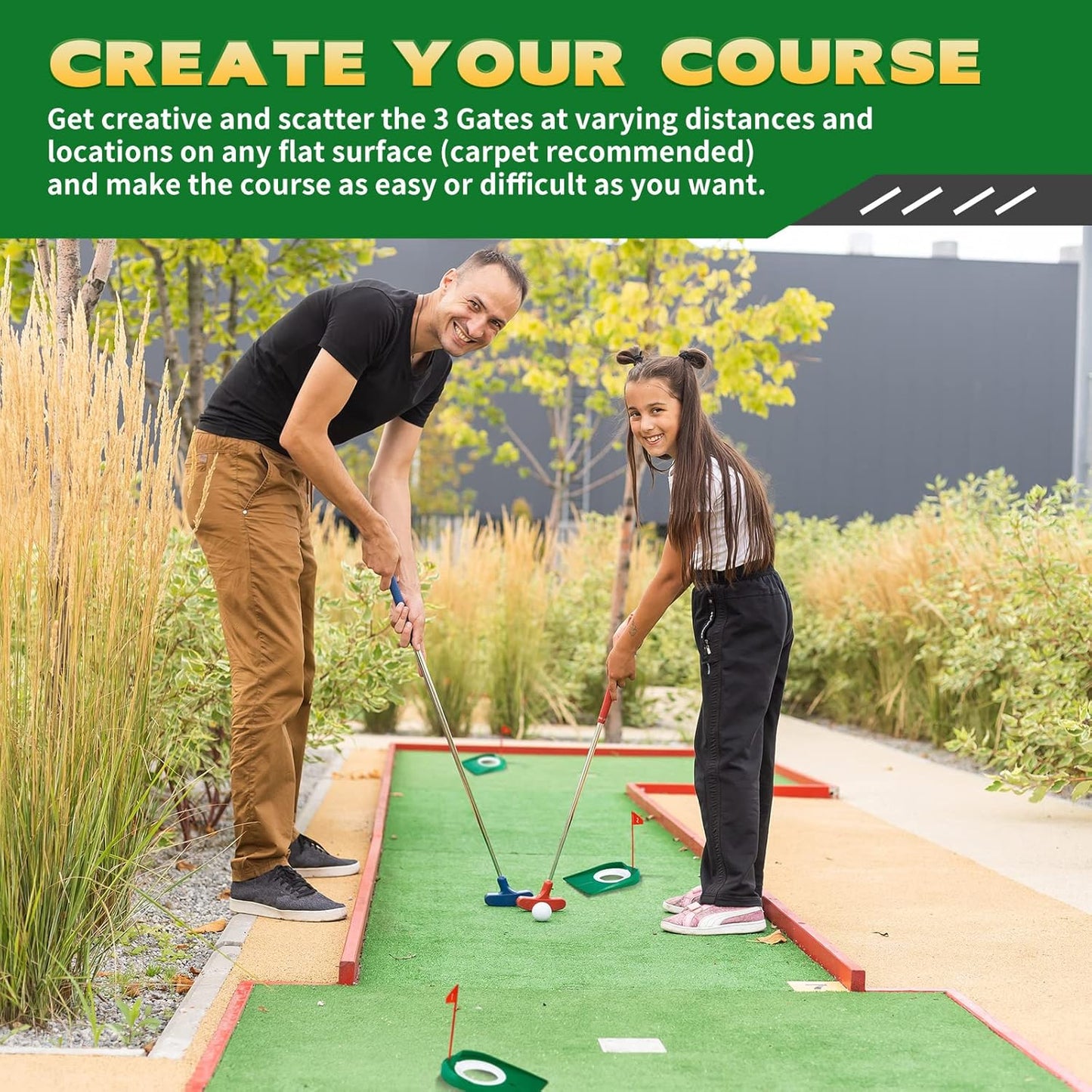 Sotiff 3 Pcs Golf Putting Cup Golf Hole Training Aids Putters with Plastic Flag for Adult Office Garage Yard Indoor Outdoor Practice