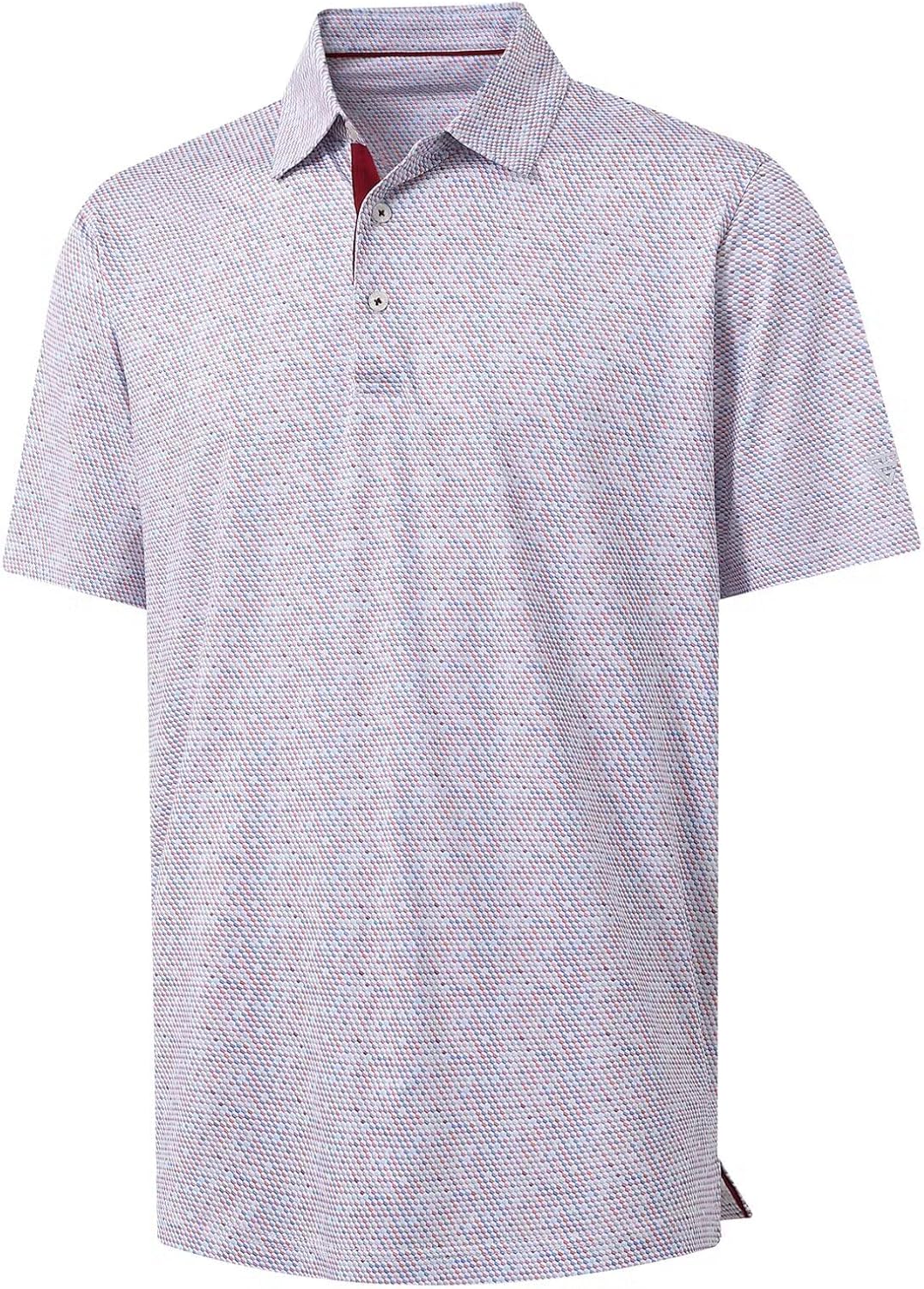 M MAELREG Mens Golf Shirt Short Sleeve Dry Fit Print Moisture Wicking Performance Patterns Collared Polo Shirt
