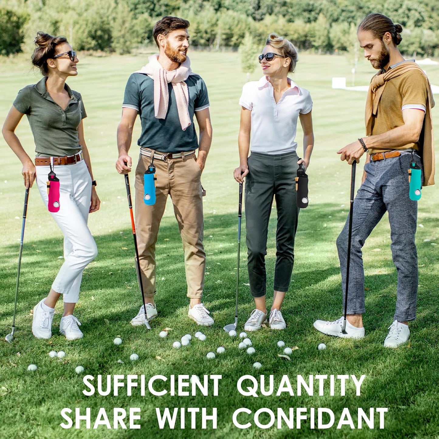 WILLBOND 12 Pcs Golf Ball Tee Holder Neoprene Pouch Golf Ball Carry Bag Multicolor Portable Accessories for Man Woman