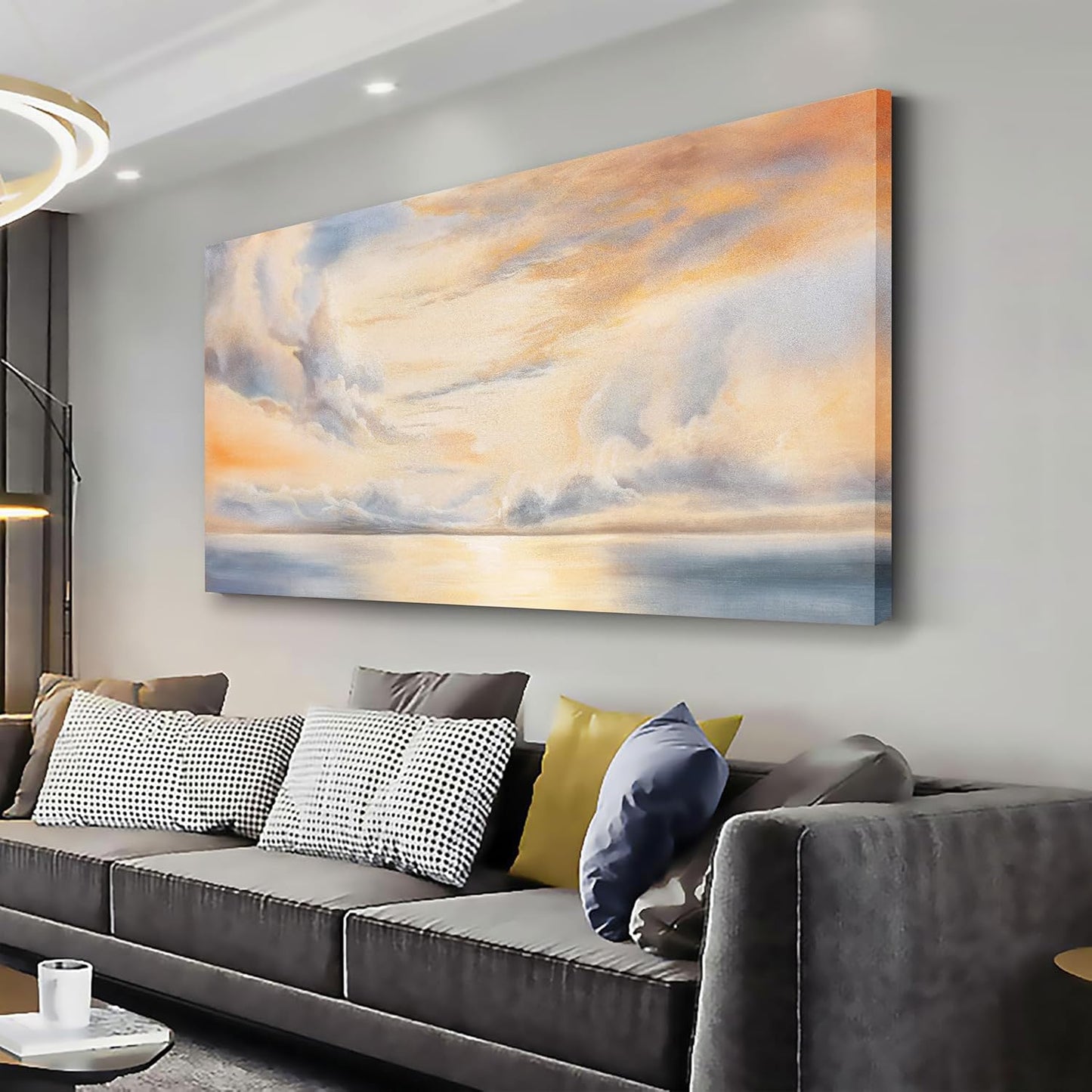 Glvzygy Abstract Wall Art Nature Scenery Wall Decor Sky Clouds Sunset Prints Canvas Painting Wall Decor Artwork for Home Room Bathroom Living and Office Home Decor Wall 40"x20"