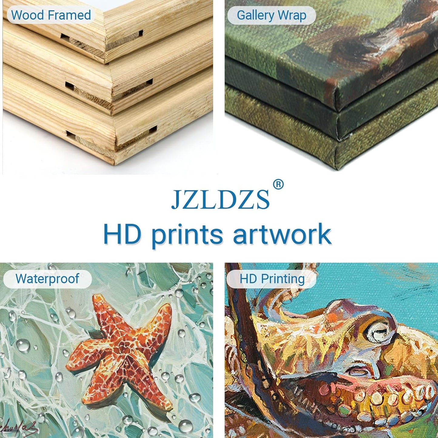 JZLDZS Sheep Canvas Wall Art Warm Farmhouse Animal Pictures Wall Decor for Bathroom Bedroom, Gallery Wrapped 12x12 Inch Rustic Kitchen Country Art Decor