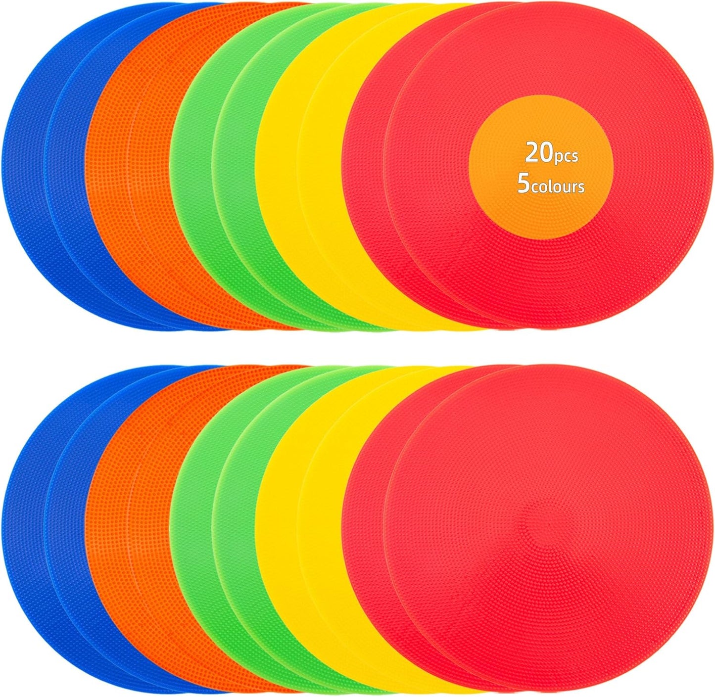 Spot Markers 9 Inch 10 Inch Non Slip Rubber Floor Markers Flat Field Cones Poly Dots for Soccer Basketball Sports Speed Agility Training and Drills