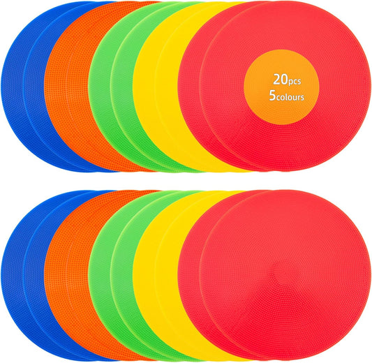 Spot Markers 9 Inch 10 Inch Non Slip Rubber Floor Markers Flat Field Cones Poly Dots for Soccer Basketball Sports Speed Agility Training and Drills