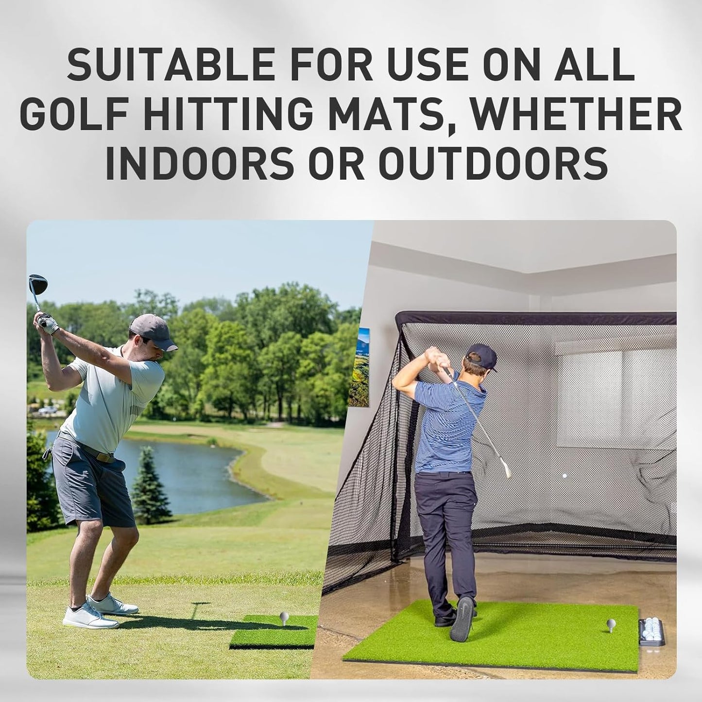 FINGER TEN Golf Rubber Tees Driving Range Value 5 Pack, Mixed Size or 5 Same Size for Practice Mat