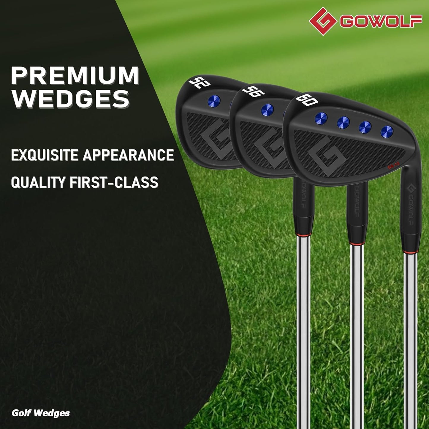 Gowolf Premium Forged Full Face Golf Wedges 50/52/54/56/58/60/69 Degree Individual or Set for Men, Right Hand Gap Wedge Sand Wedge Lob Wedge, Golf Clubs CNC Milled Face for More Spin - Great Golf Gift