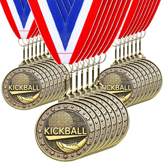Remuuly 30 Pcs Gold Medals Bulk 2'' Basketball Soccer Baseball Volleyball Football Lacrosse Kickball Cheer Bowling Trophy Medals for Awards for Sports Participation Winner Gift