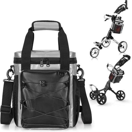 Insulated Golf Cart Cooler, 12-Can Leakproof Soft Cooler Bag Suitable for Golf Push Cart
