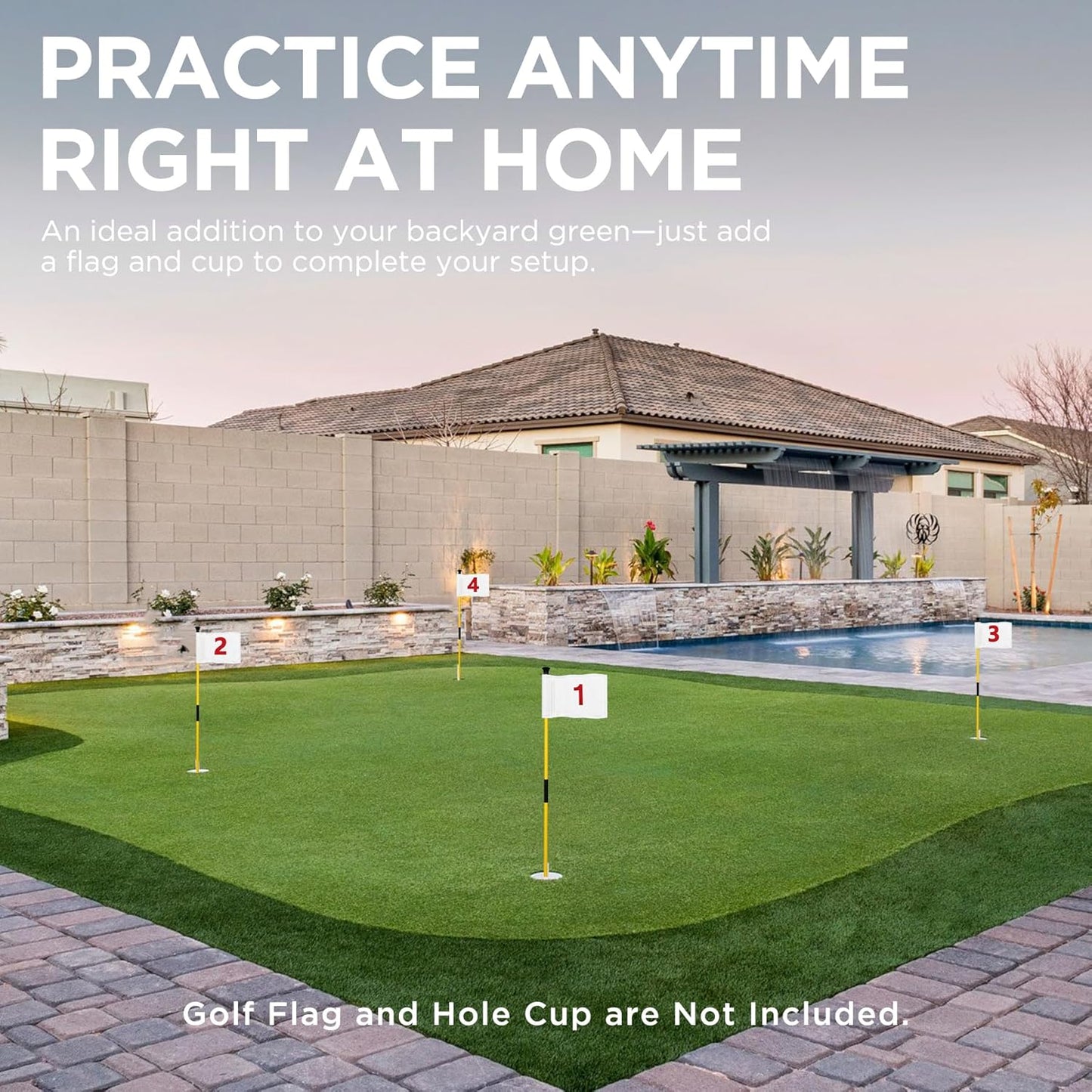 KINGTOP Golf Flagstick - Portable Design, Practice Putting Green Flag Stick for Yard, Club - Golf Pole Pin Flagpole, 3FT or 6FT Heights Available