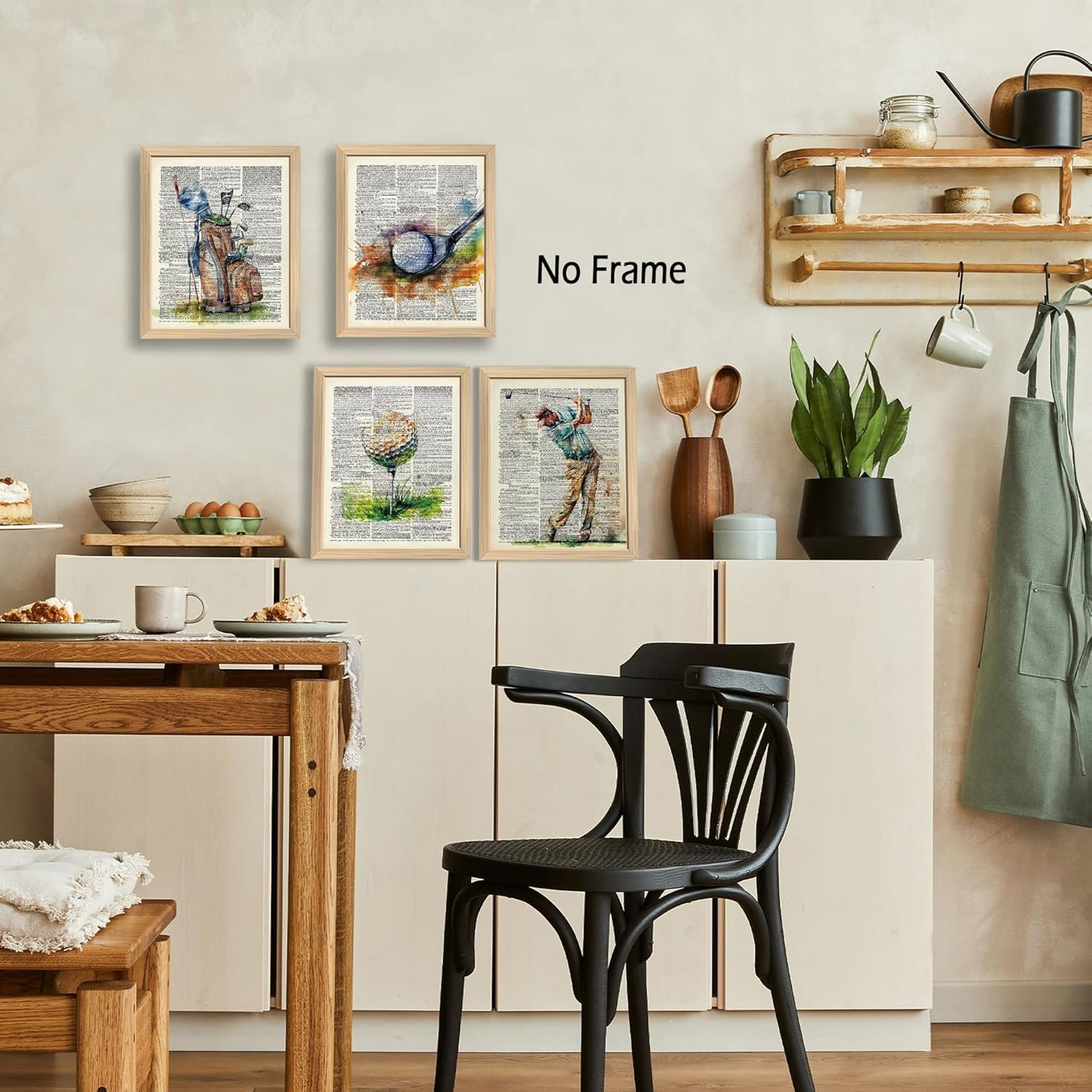 KSDUT Retro Golf Wall Decor Art Set of 4 - Vintage Artwork Poster Prints Gym Club Wall Decor Golf Gifts Wall Art for Office Games Sports Room Decorations - 8"x10" Unframed