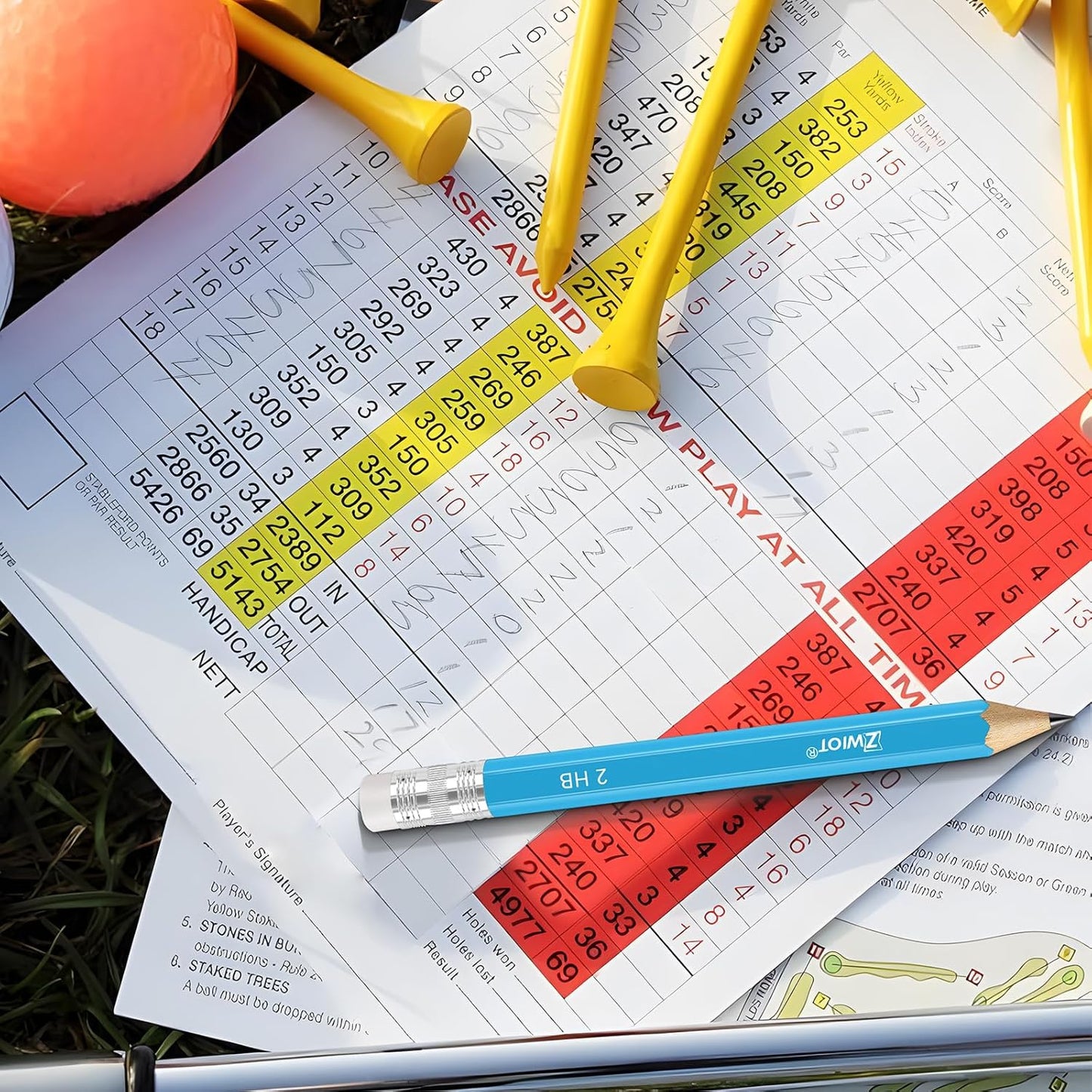 ZWlOT Golf Pencils with Eraser, #2 HB Half,4" Mini,Pre-Sharpened,120/200/320 Count Pencils Wood Cased Short for Classroom, Office, School, Wedding and Party Game (Blue,Mini, 120)