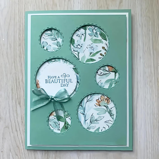 Metal Cutting Die for Scrapbooking - Cut Stencils for DIY Scrapbook Photo Album Decorative Paper Card, Card Making Supplies & Crafting Die Cut (Circular Ring 5.3 x 4.1 in)