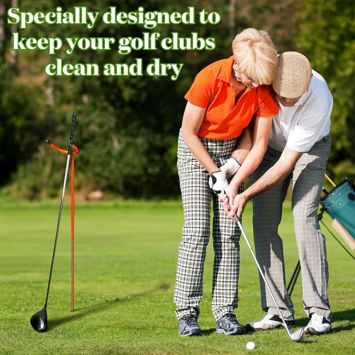 U Shaped Golf Club Holder Detachable Golf Club Stand Made of Stainless Steel Keeps Your Clubs Clean, Dry and Visible, Soft Rubber Covered Metal Golf Club Stand Easy to Carry
