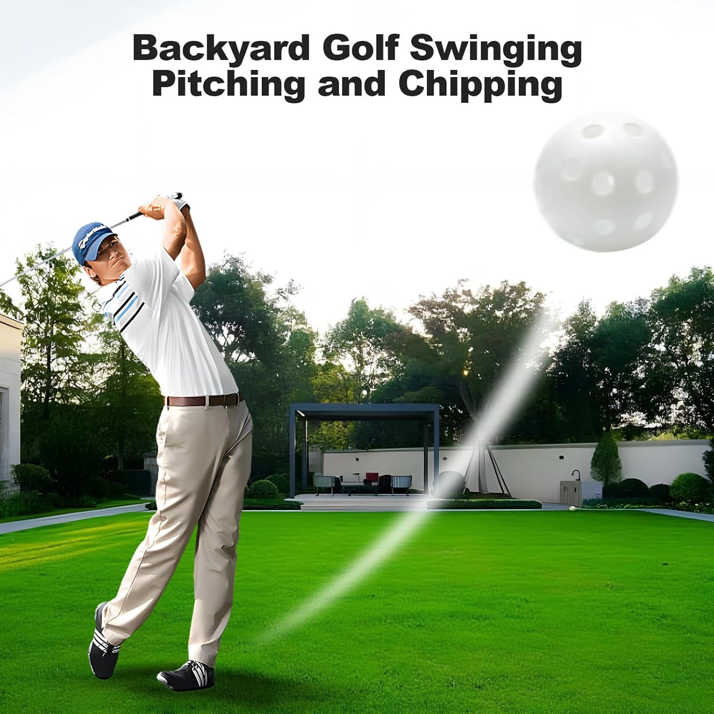 THIODOON Practice Golf Balls Limited Flight Golf Balls 40mm Hollow Plastic Golf Training Balls Colored Airflow Golf Balls for Swing Practice Driving Range Home Use Indoor