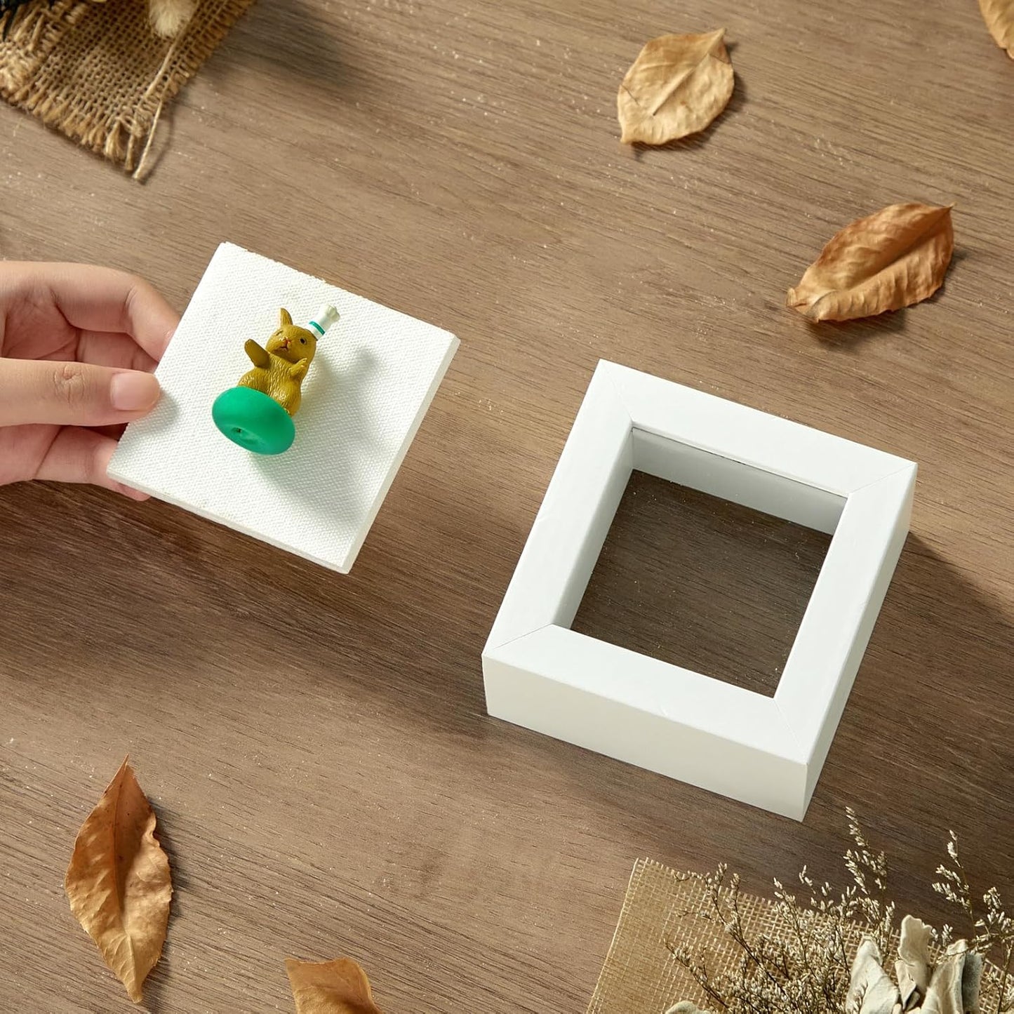 3x3 Mini Shadow Box Display Case Picture Frame with Soft Linen Back,Small Deep Black Shadow Box 3x3 for Flowers Medal Display Case Jersey pet Graduation Memorabilia Baby Ltems Crafts Photos