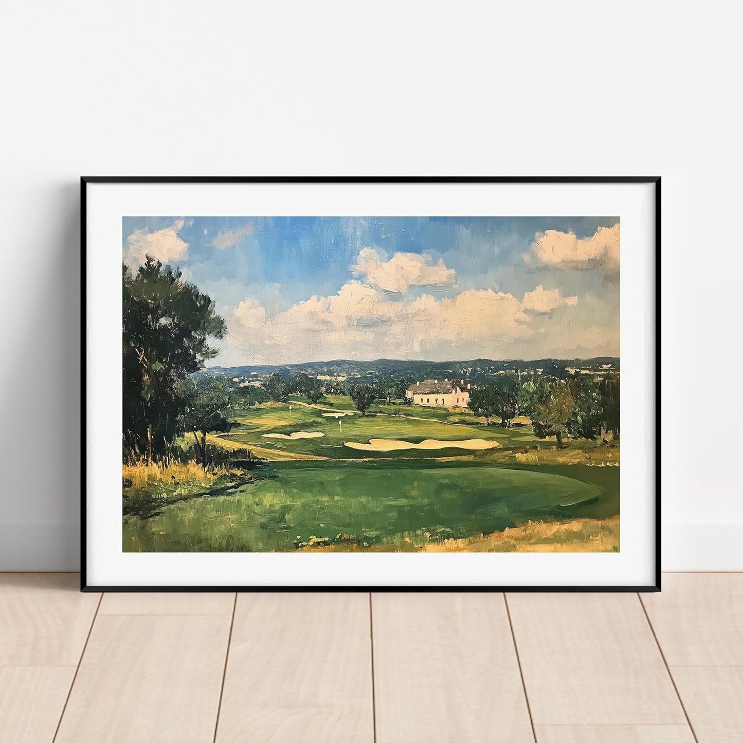 Vintage Golf Course Premium Giclee Fine Art Prints - Antique Style Golf Course Painting Posters, Golf Wall Art, Aesthetic Golfing Poster for Home Office Decor, Ready to Frame