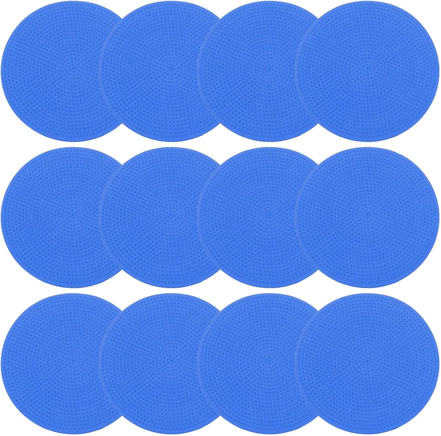 PATIKIL 4 Inch Poly Spot Markers, 12Pcs Non Slip Rubber Floor Dots with Storage Bag Flat Agility Cones for Sports Training Basketball Football